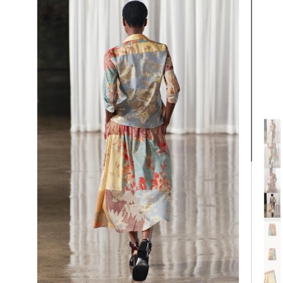 NWT ZARA PRINTED MIDI SKIRT ZW COLLECTION MULTICOLOR - Picture 3 of 6